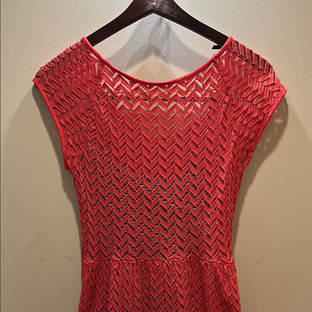 Coral Knit Chevron Dress - Women